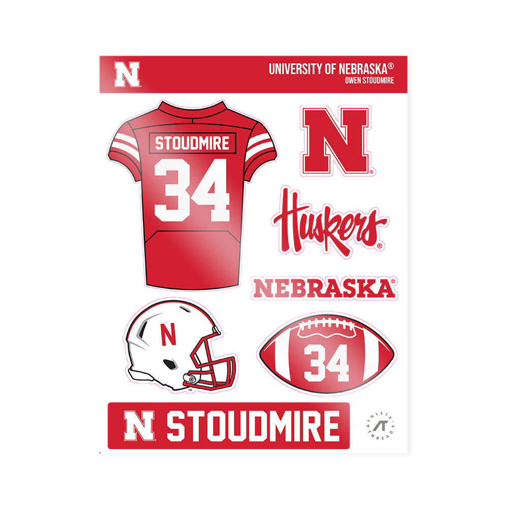 Nebraska - NCAA Football : Owen Stoudmire - Sticker Sheet-0