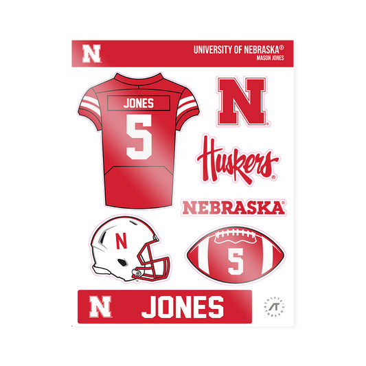 Nebraska - NCAA Football : Mason Jones - Sticker Sheet-0