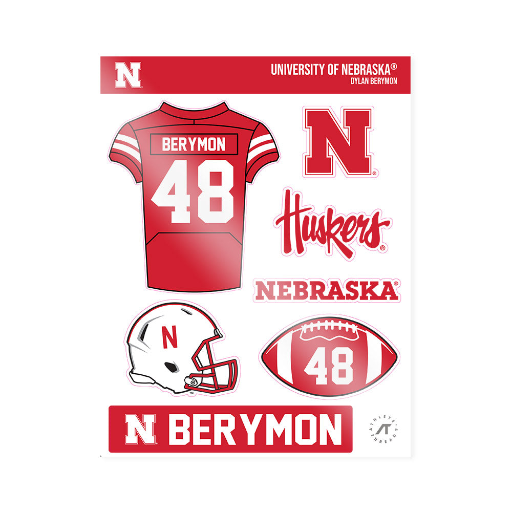 Nebraska - NCAA Football : Dylan Berymon - Sticker Sheet-0