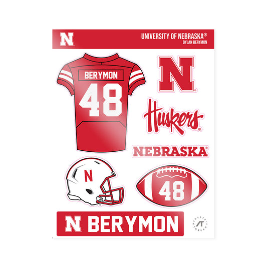 Nebraska - NCAA Football : Dylan Berymon - Sticker Sheet-0