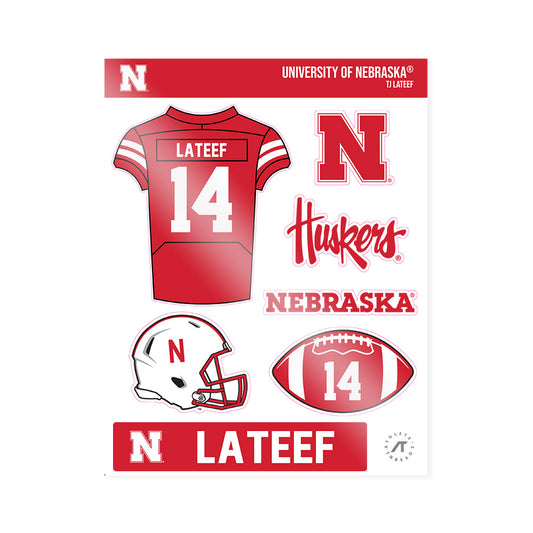 Nebraska - NCAA Football : TJ Lateef - Sticker Sheet-0