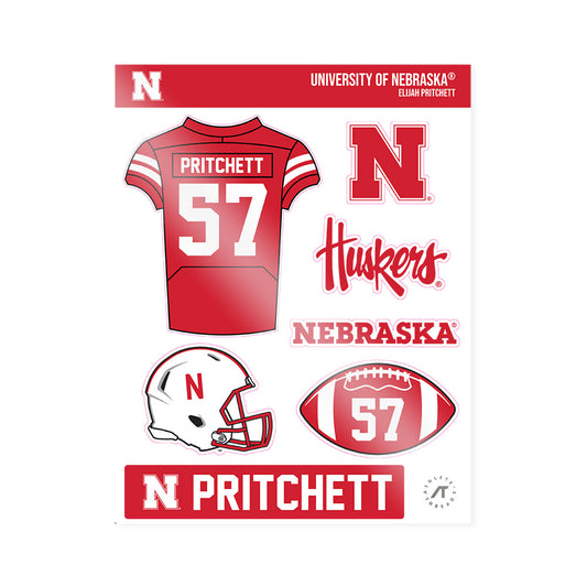 Nebraska - NCAA Football : Elijah Pritchett - Sticker Sheet-0