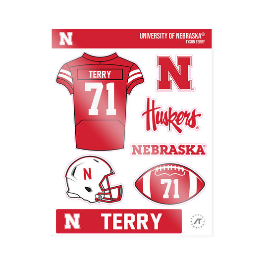 Nebraska - NCAA Football : Tyson Terry - Sticker Sheet-0