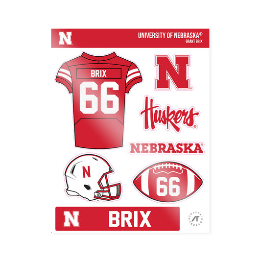 Nebraska - NCAA Football : Grant Brix - Sticker Sheet-0