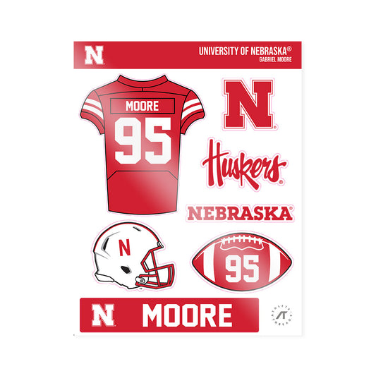 Nebraska - NCAA Football : Gabriel Moore - Sticker Sheet-0