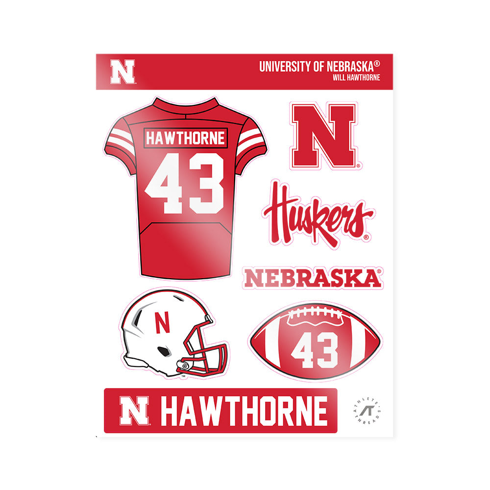 Nebraska - NCAA Football : Will Hawthorne - Sticker Sheet-0