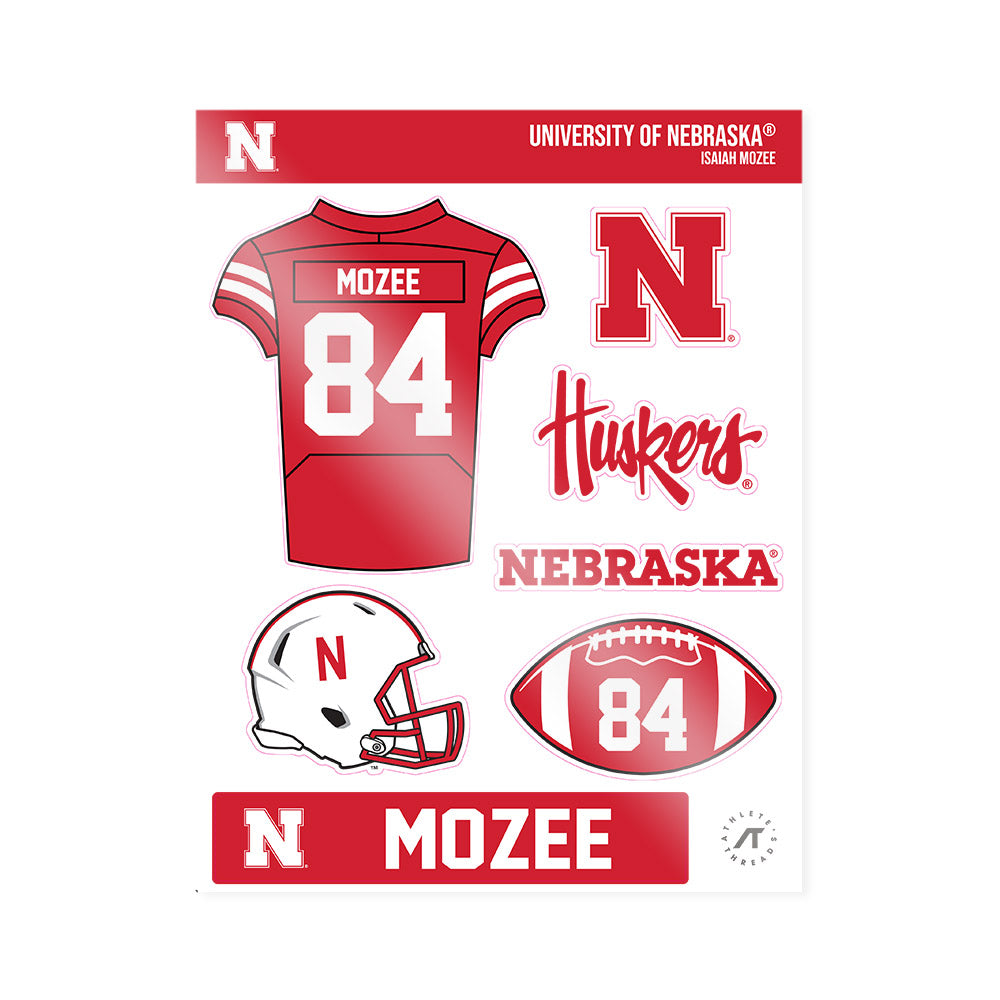 Nebraska - NCAA Football : Isaiah Mozee - Sticker Sheet-0