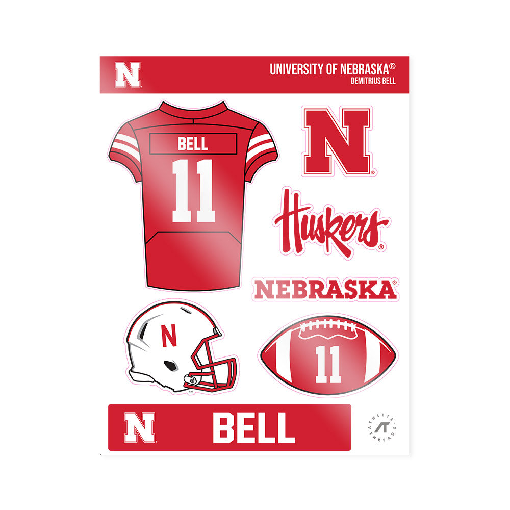 Nebraska - NCAA Football : Demitrius Bell - Sticker Sheet-0