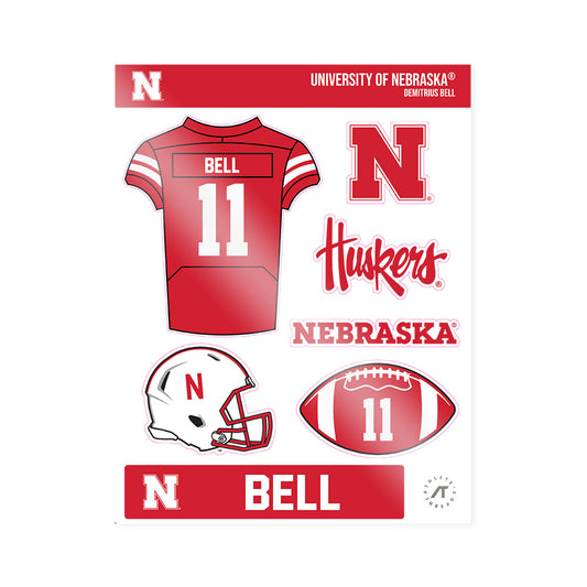 Nebraska - NCAA Football : Demitrius Bell - Sticker Sheet-0