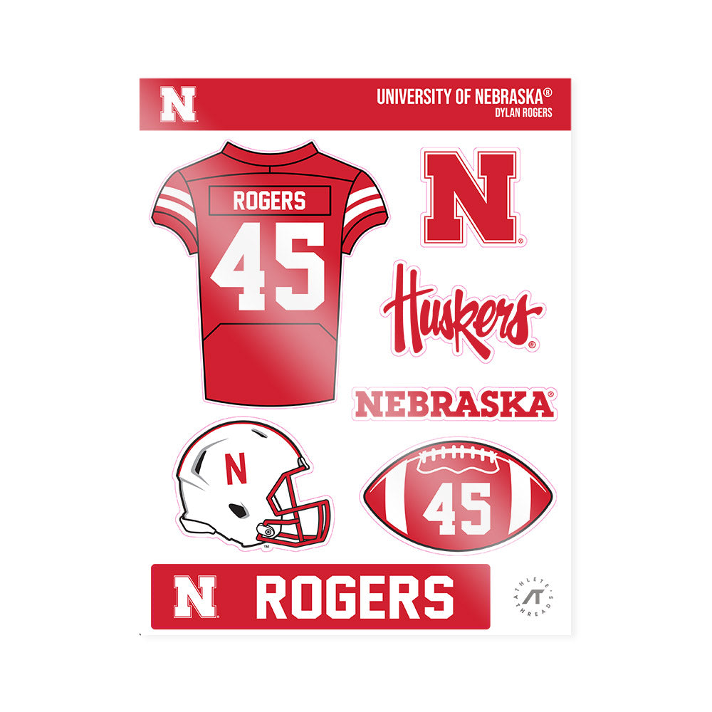 Nebraska - NCAA Football : Dylan Rogers - Sticker Sheet-0