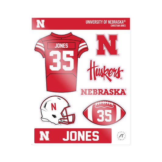Nebraska - NCAA Football : Christian Jones - Sticker Sheet-0