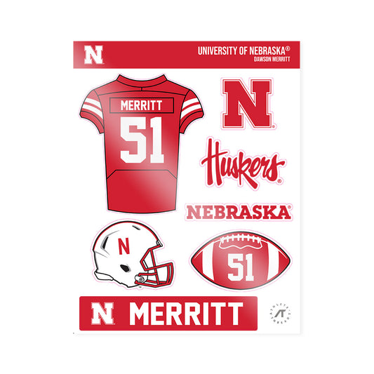 Nebraska - NCAA Football : Dawson Merritt - Sticker Sheet-0