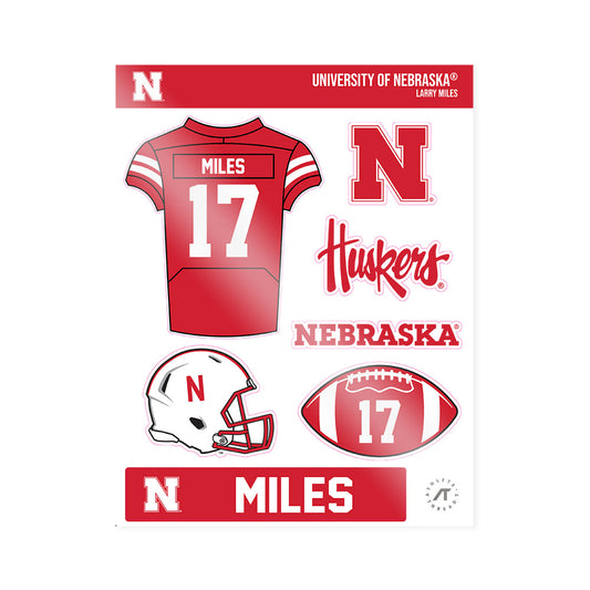 Nebraska - NCAA Football : Larry Miles - Sticker Sheet-0