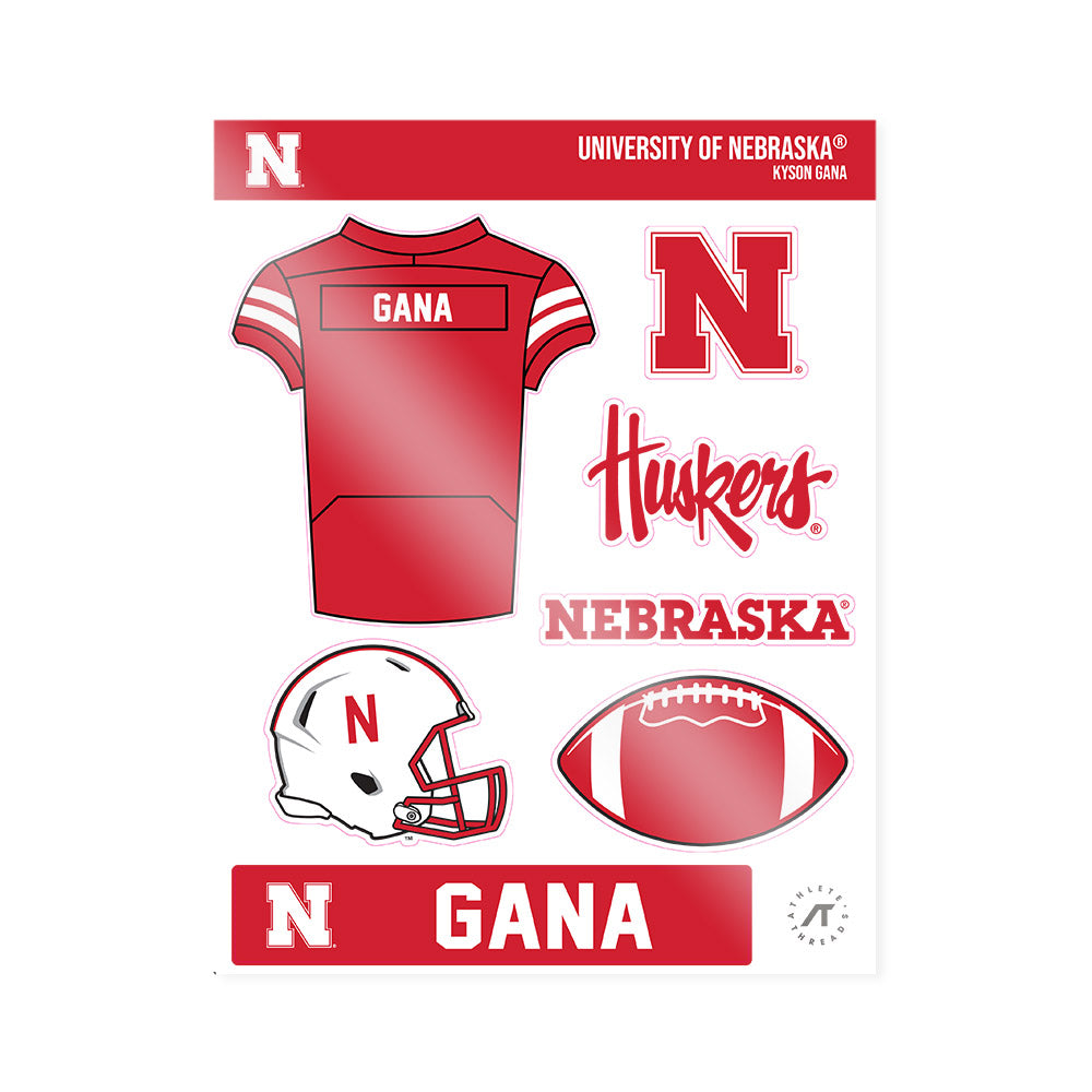 Nebraska - NCAA Football : Kyson Gana - Sticker Sheet-0
