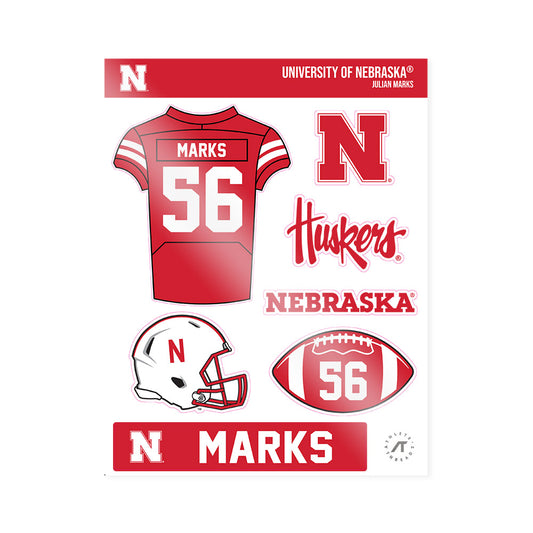 Nebraska - NCAA Football : Julian Marks - Sticker Sheet-0