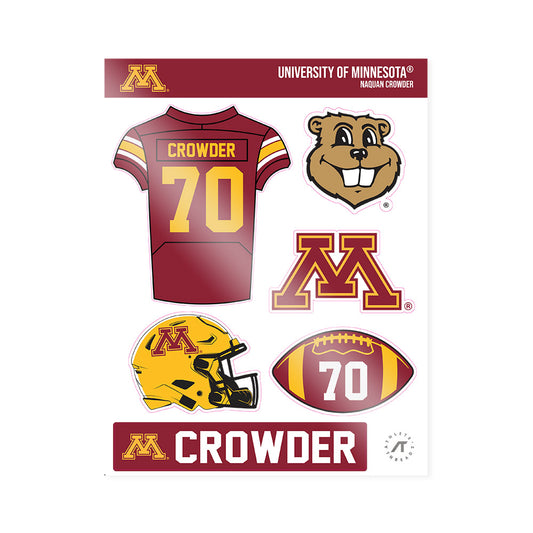Minnesota - NCAA Football : Naquan Crowder - Sticker Sheet-0