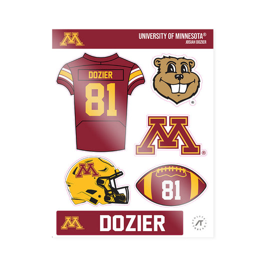Minnesota - NCAA Football : Josiah Dozier - Sticker Sheet-0
