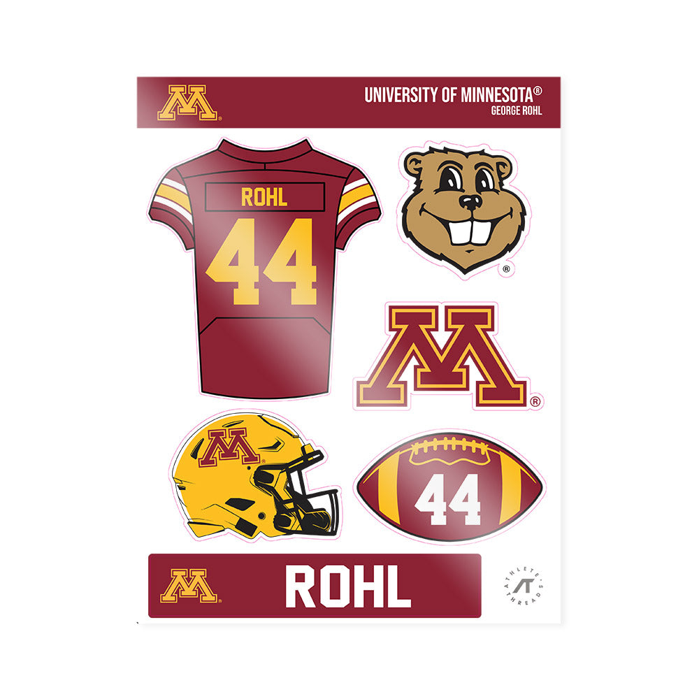 Minnesota - NCAA Football : George Rohl - Sticker Sheet-0