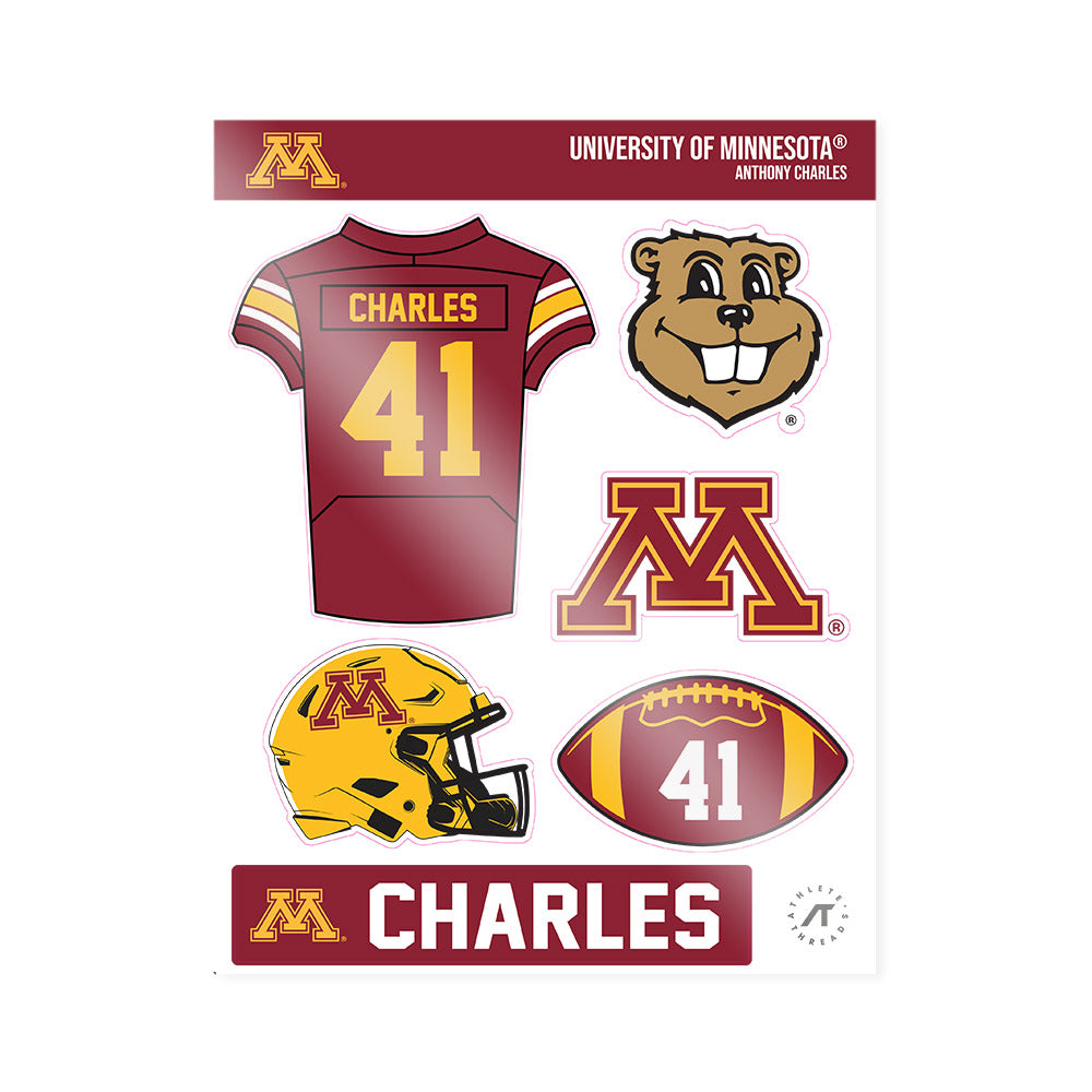 Minnesota - NCAA Football : Anthony Charles - Sticker Sheet-0