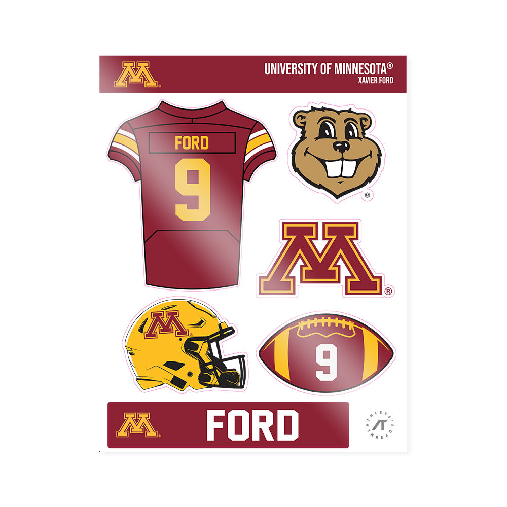 Minnesota - NCAA Football : Xavier Ford - Sticker Sheet-0
