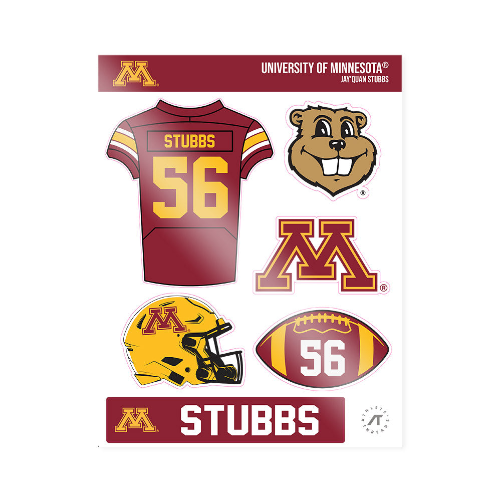 Minnesota - NCAA Football : Jay'Quan Stubbs - Sticker Sheet-0