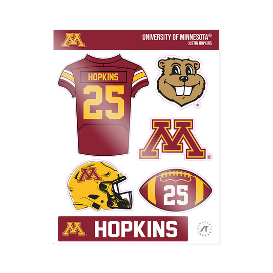 Minnesota - NCAA Football : Justin Hopkins - Sticker Sheet-0