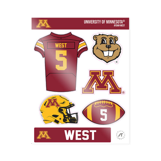 Minnesota - NCAA Football : Aydan West - Sticker Sheet-0
