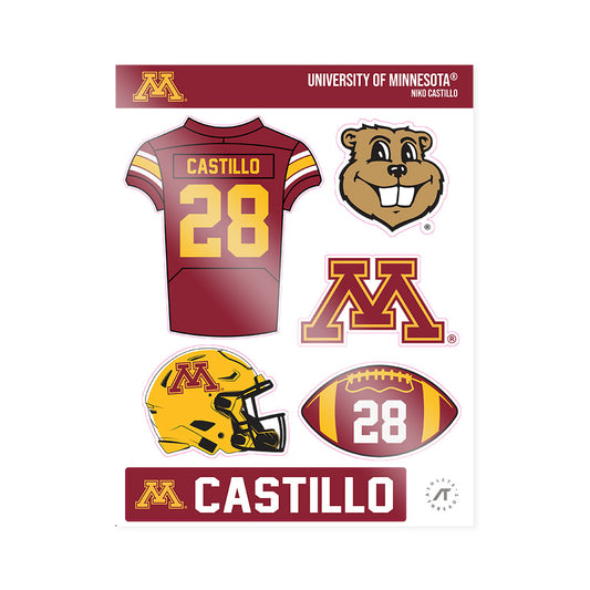 Minnesota - NCAA Football : Niko Castillo - Sticker Sheet-0