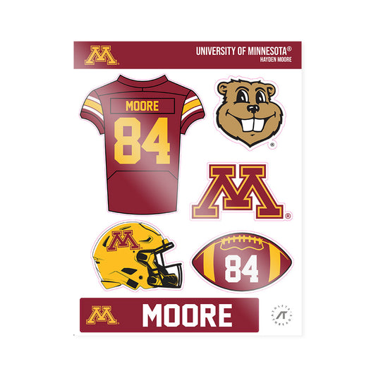 Minnesota - NCAA Football : Hayden Moore - Sticker Sheet-0