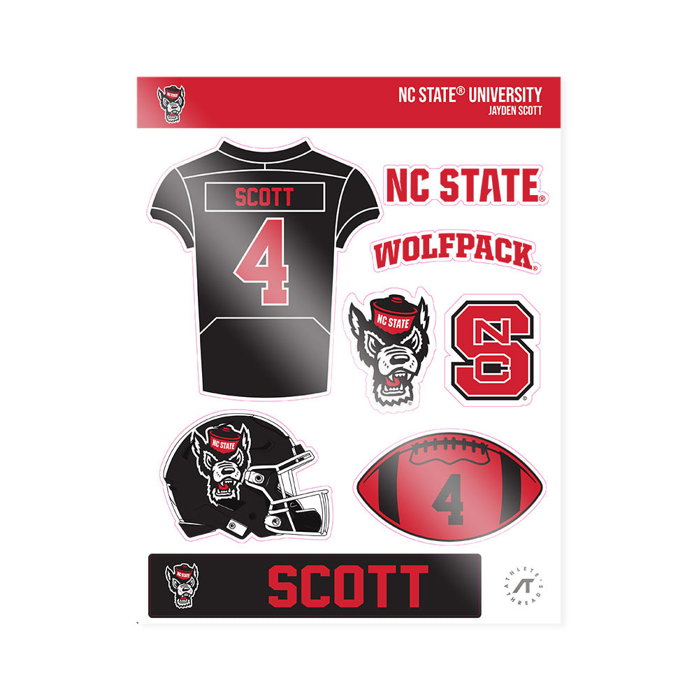 NC State - NCAA Football : Jayden Scott - Sticker Sheet-0