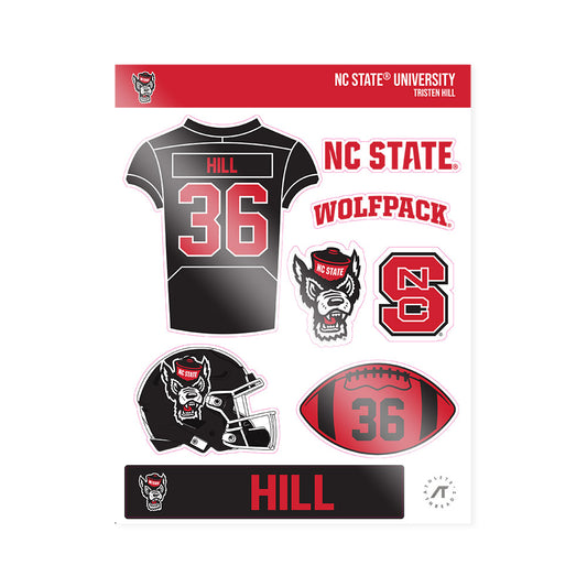 NC State - NCAA Football : Tristen Hill - Sticker Sheet-0