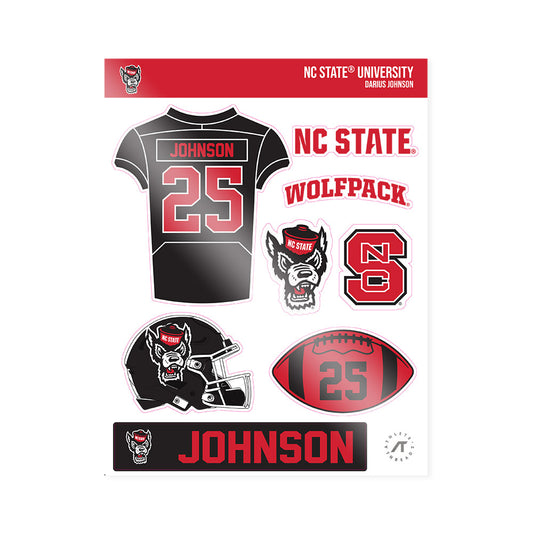 NC State - NCAA Football : Darius Johnson - Sticker Sheet-0