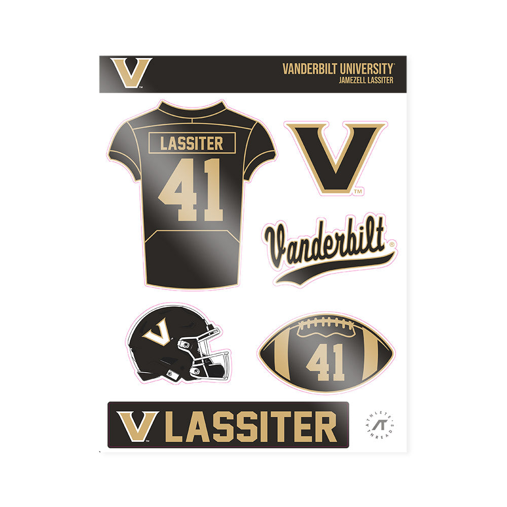 Vanderbilt - NCAA Football : Jamezell Lassiter - Sticker Sheet-0