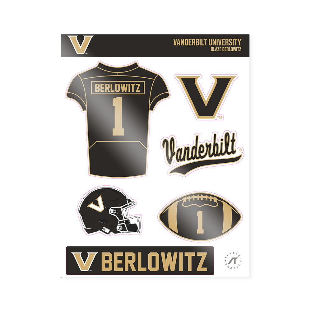 Vanderbilt - NCAA Football : Blaze Berlowitz - Sticker Sheet-0