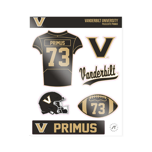 Vanderbilt - NCAA Football : Puleleiite Primus - Sticker Sheet-0