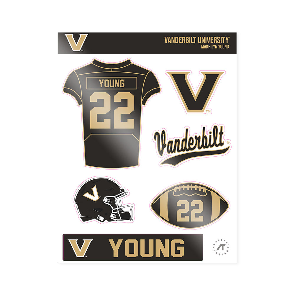 Vanderbilt - NCAA Football : Makhilyn Young - Sticker Sheet-0