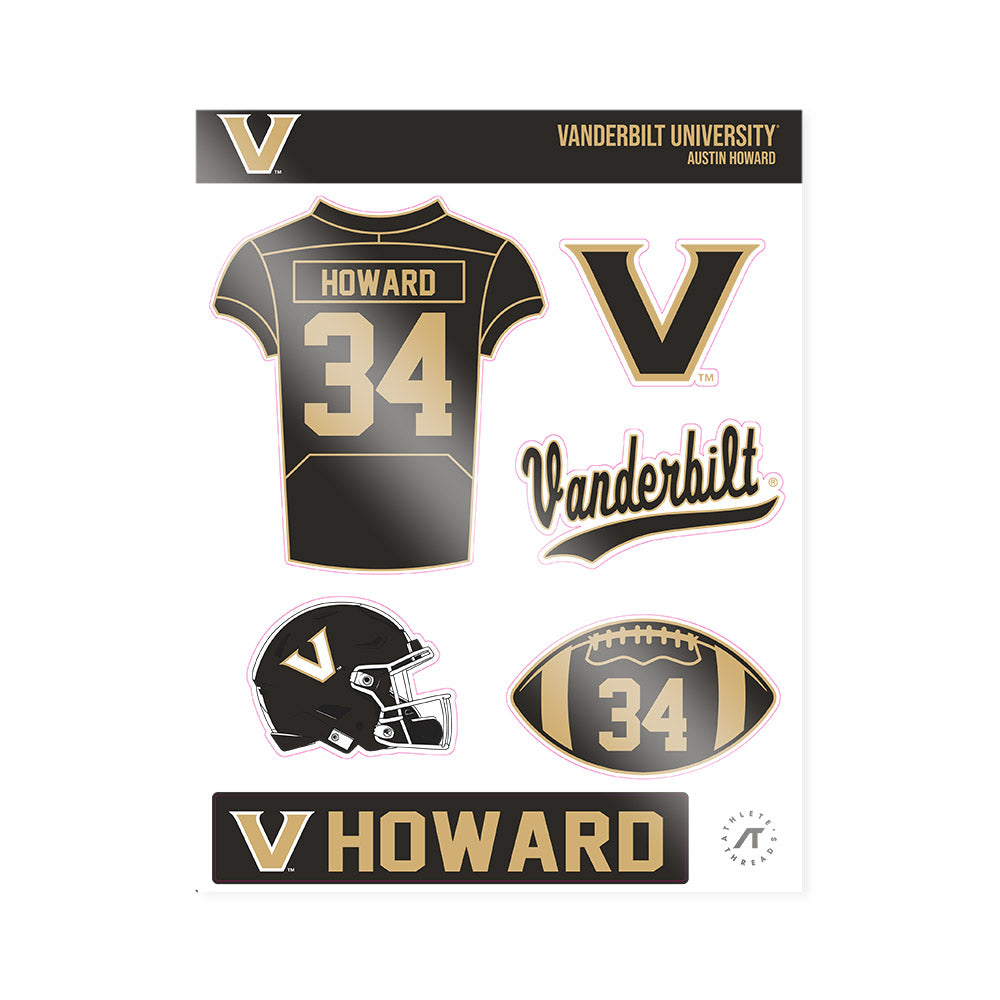 Vanderbilt - NCAA Football : Austin Howard - Sticker Sheet-0