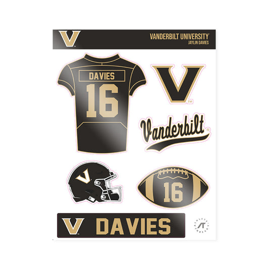 Vanderbilt - NCAA Football : Jaylin Davies - Sticker Sheet-0