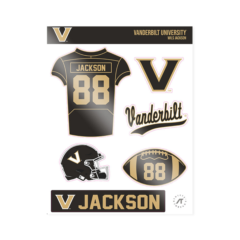 Vanderbilt - NCAA Football : Wils Jackson - Sticker Sheet-0