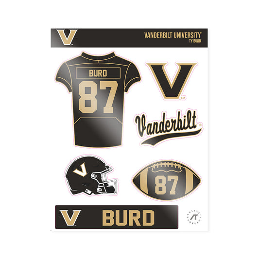 Vanderbilt - NCAA Football : Ty Burd - Sticker Sheet-0
