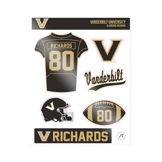 Vanderbilt - NCAA Football : Claiborne Richards - Sticker Sheet-0