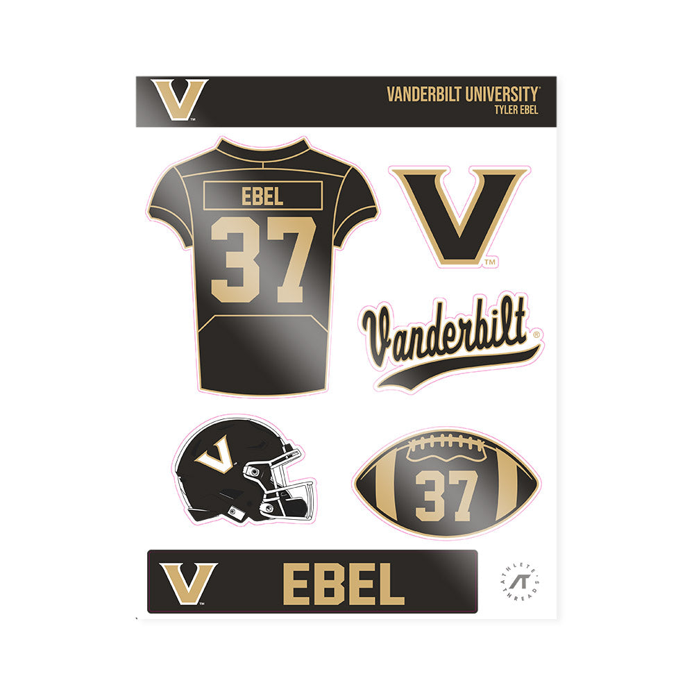 Vanderbilt - NCAA Football : Tyler Ebel - Sticker Sheet-0