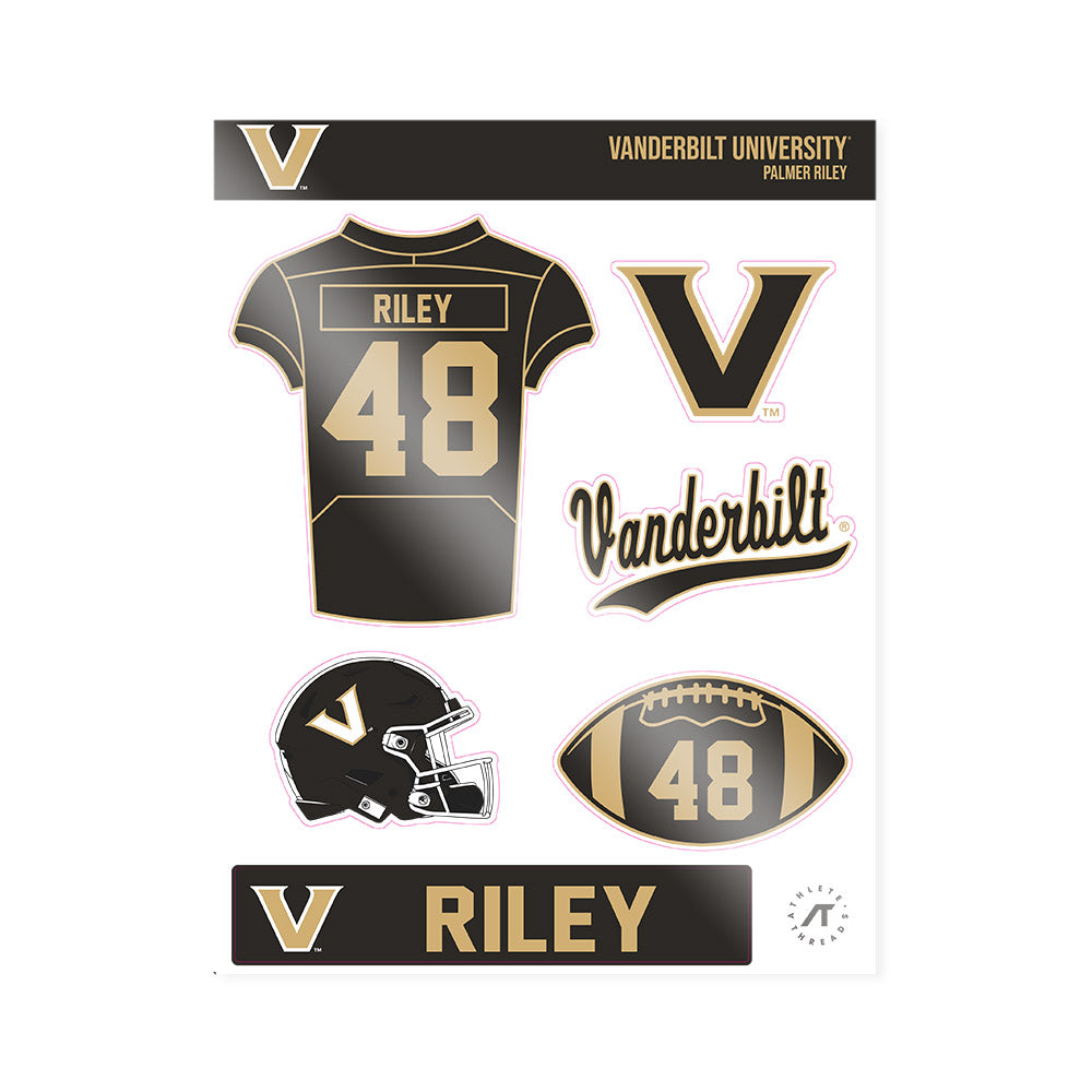 Vanderbilt - NCAA Football : Palmer Riley - Sticker Sheet-0