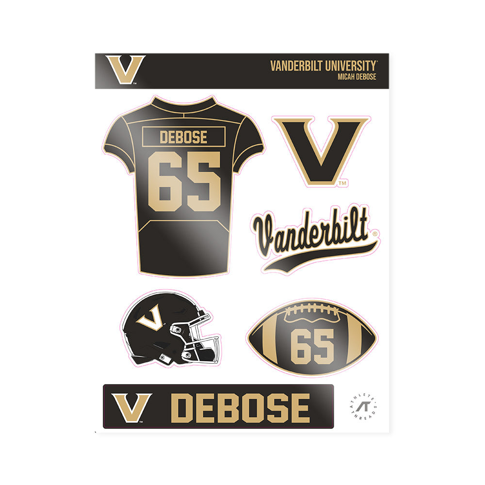 Vanderbilt - NCAA Football : Micah DeBose - Sticker Sheet-0