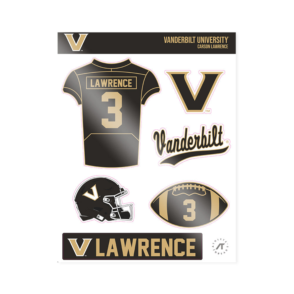 Vanderbilt - NCAA Football : Carson Lawrence - Sticker Sheet-0