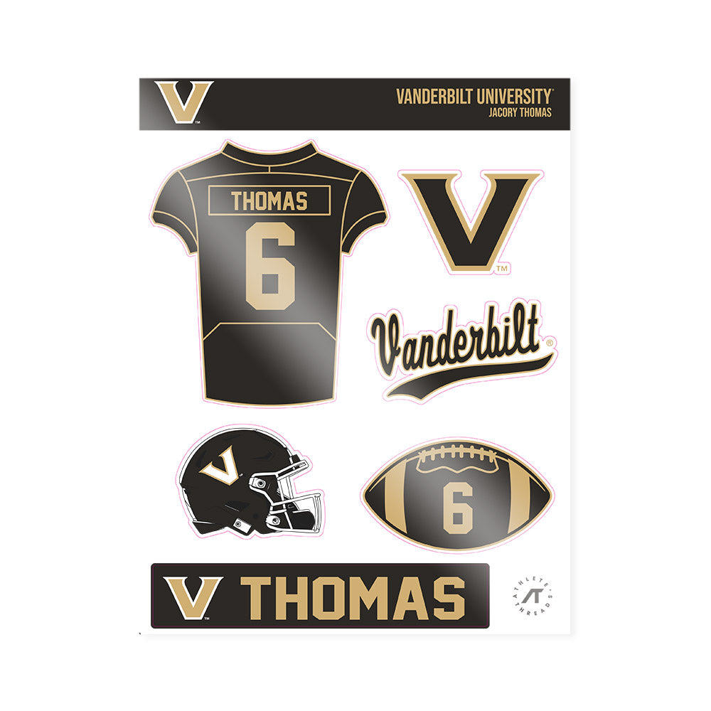 Vanderbilt - NCAA Football : Jacory Thomas - Sticker Sheet-0
