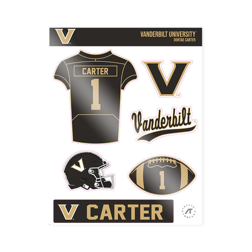 Vanderbilt - NCAA Football : Dontae Carter - Sticker Sheet-0