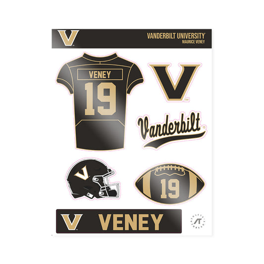 Vanderbilt - NCAA Football : Maurice Veney - Sticker Sheet-0
