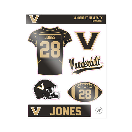 Vanderbilt - NCAA Football : Thomas Jones - Sticker Sheet-0