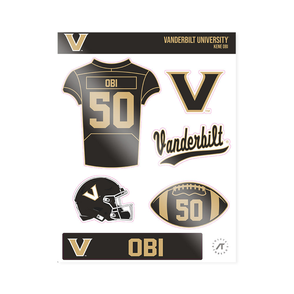 Vanderbilt - NCAA Football : Kene Obi - Sticker Sheet-0